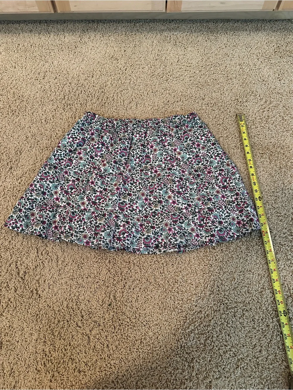 J. Crew Floral Circle Skirt in Pink and Green